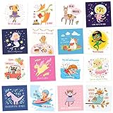 Party Profi Lunch Box Notes for Kids - 60 Adorable Motivational and Cute Inspirational Thinking of You Cards for Girls Lunchbox