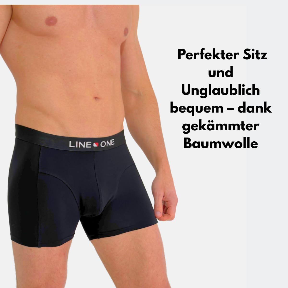 LINE ONE Boxershorts Herren Baumwolle (3/6er Pack) Unterhosen Herren, trocknergeeignet, weicher Hosenbund (Gr. S - 6XL)