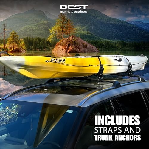 Image of Kayak Roof Rack Saddles, Universal Carrier for Kayaks & Canoes