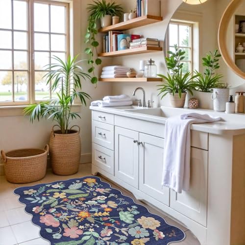 Washable 2x3 Area Rug for Entryway: Easy-Clean Carpet with Non-Slip Backing for Bedroom Kitchen Stain-Resistant Durable Low Pile Floor Mat – Perfect for High-Traffic Areas with Pets (2x3/Purple)
