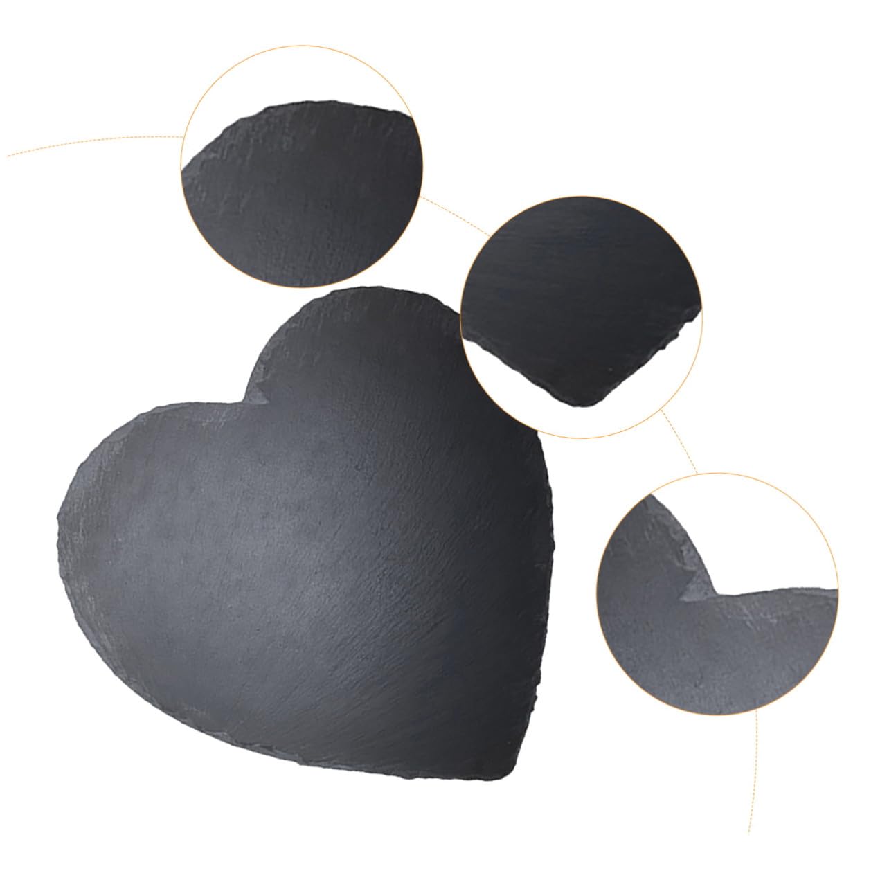 Gatuida Plato en Forma de Corazón de Piedra Natural Negro 25x25 Cm, Bandeja para Charcutería y Quesos, Tabla para Servir Carnes y Aperitivos, Adecuado para Cocina y Entretenimiento