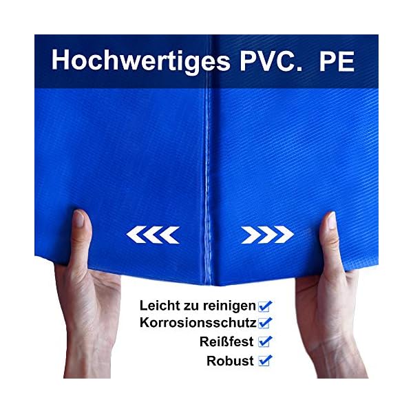 Aufun Couverture de Bord pour Trampoline Diamètre 244/305/366 cm PVC PE Protection de Bord à Ressort pour Trampoline, résistant aux UV, résistant à la déchirure, 30 cm de Large, Bleu/Multicolore 5106lnSNy L. SS600