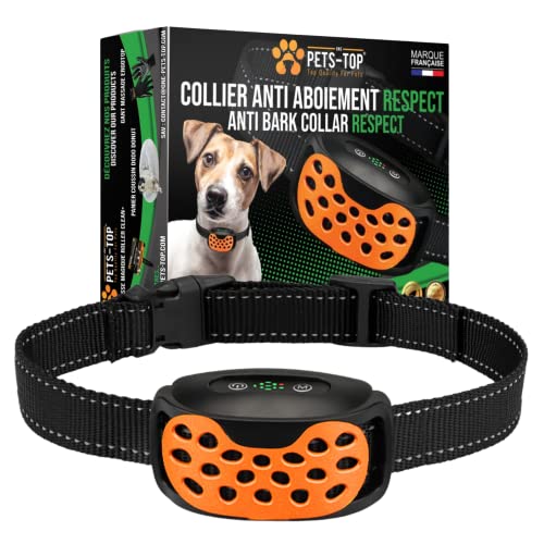 One Pets-Top® Collier Anti Aboiement Chien | Colliers Anti-aboiement pour Chiens | Collier Anti aboiement Grand Chien | Collier Anti Aboiement Petit Chien | Collier Electrique Chien | Respect Cover