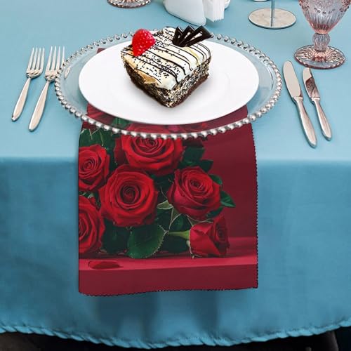 Servilletas de Tela Rojas y con Rosas 6 Unidades miniatura 4