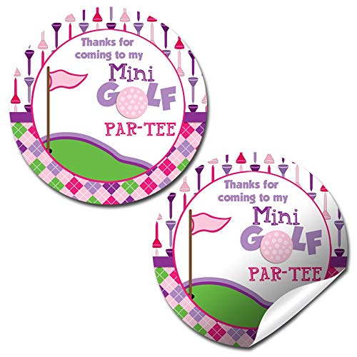 Autocollants de remerciement mini golf 40mm stickers pour sac bonbons fête