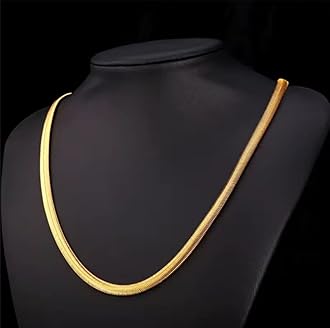 14K Gold Plated Necklaces for Women, Dainty Gold Herringbone Choker Necklace Thin Layered Snake Chain Jewelry for Gifts