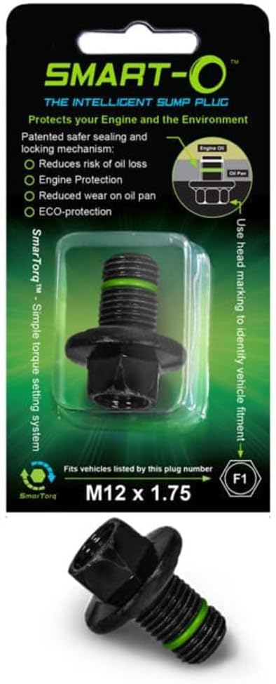 SMART-O F1 Oil Drain Plug M12x1.75mm - Engine Oil Pan Protection Bolt with Anti-Leak Technology, (5)
