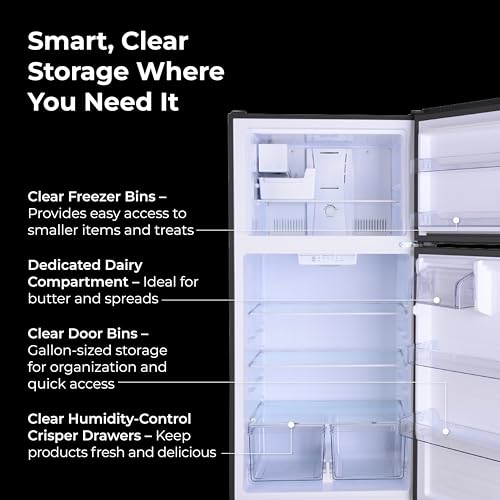 Kenmore 33 in. 20.4 cu. ft Capacity Refrigerator/Freezer with Full-Width Adjustable Glass Shelving, Humidity Control Crispers, Ice Maker, ENERGY STAR Certified, Black on Fridge.com