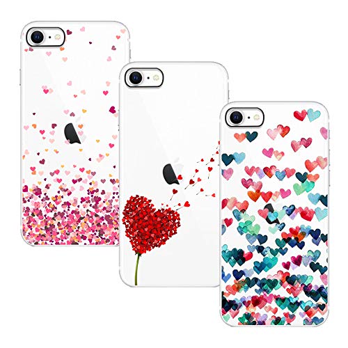 Young & Ming Coque pour iPhone Se 2020/iPhone 8/7,3 Pack Transparent Housse TPU Silicone Coque de Protection pour iPhone Se 2020,Cu009cur