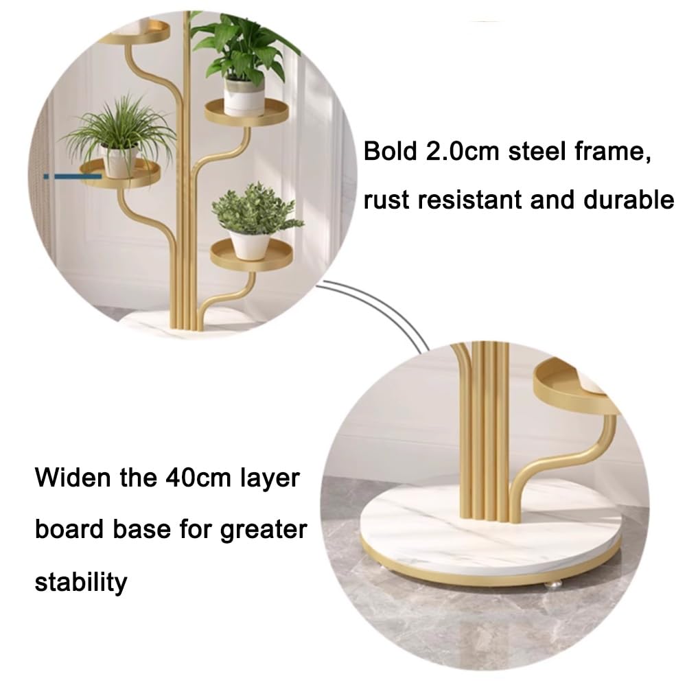 Generisch 5-Tier Metal Plant Stand - Sturdy Vertical Flower Shelf for Indoor/Outdoor Use, Elegant Gold Finish, Ideal for Patio, Balcony, Garden, Home & Office Decor Solutions