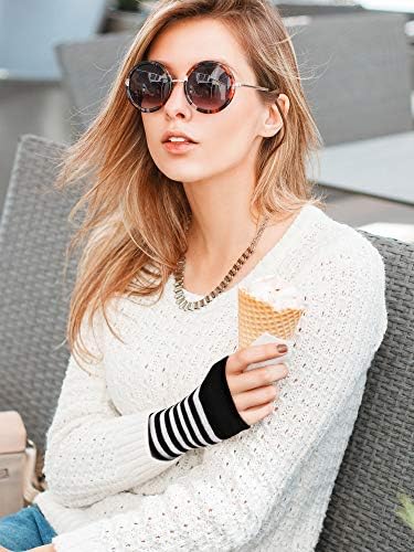 BBTO 4 Pairs Cashmere Feel Wrist Fingerless Gloves with Thumb Hole Women Unisex Cashmere Warm Gloves, 4 Colors