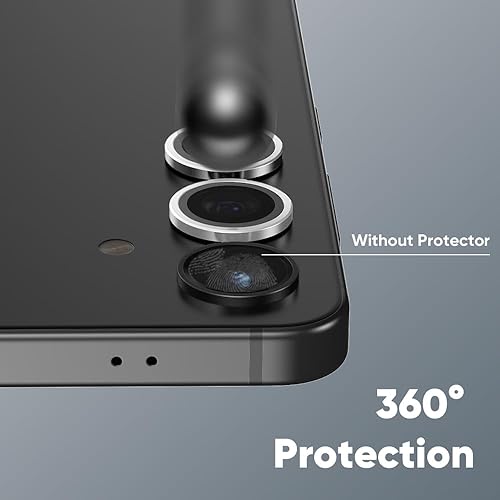 Miniatura 3 de FLOLAB NanoArmour - Protector de lente de cámara para Samsung Galaxy S24+ Plus, duradero, cubierta de cámara de vidrio templado, anillo de cámara de