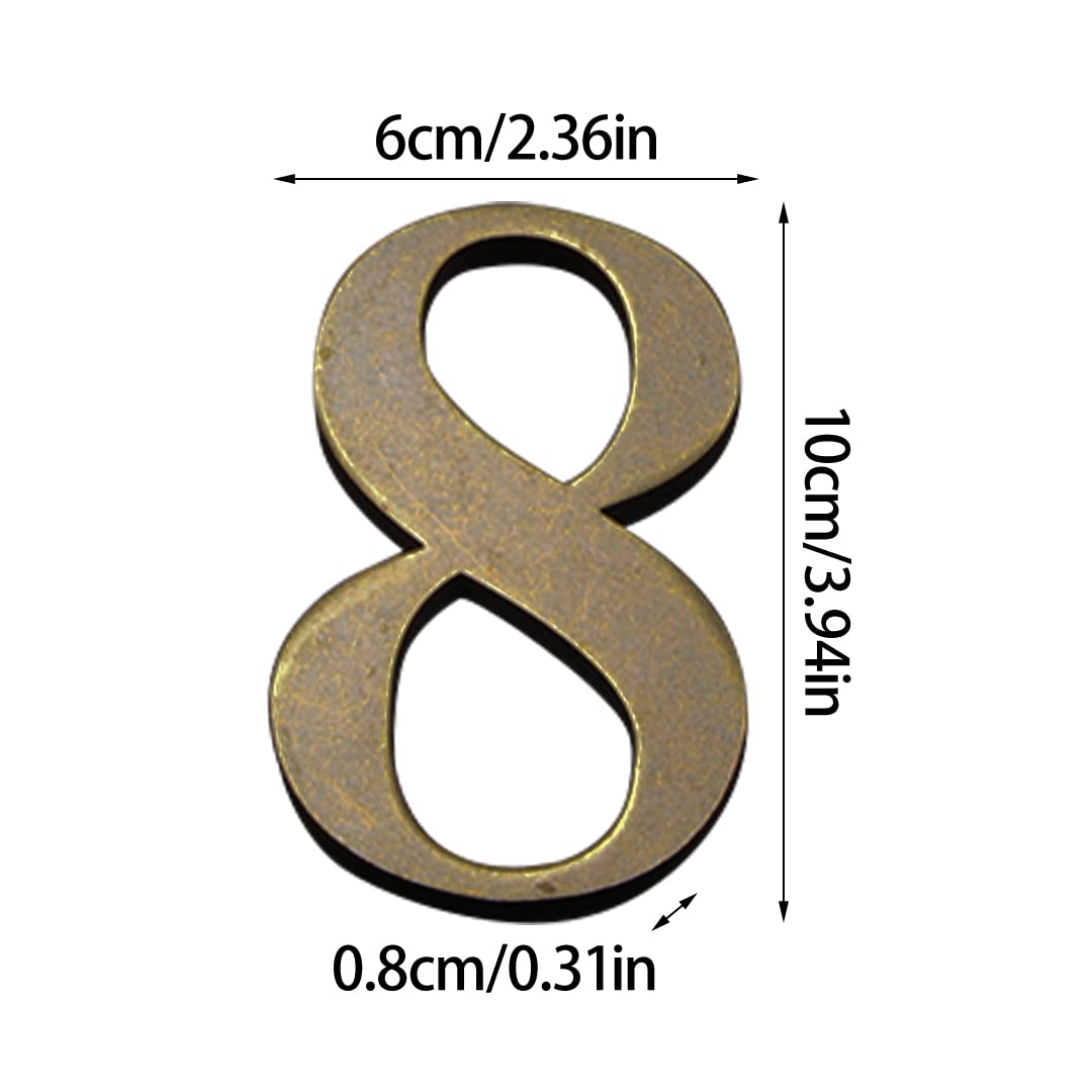 Metallo Numero Civico Antichi 4 Pollici (10 cm) Moderna Numeri Indirizzo di Casa di Porta in Bronzo House Number per Cassetta Postale Stradale (Door Number 8)