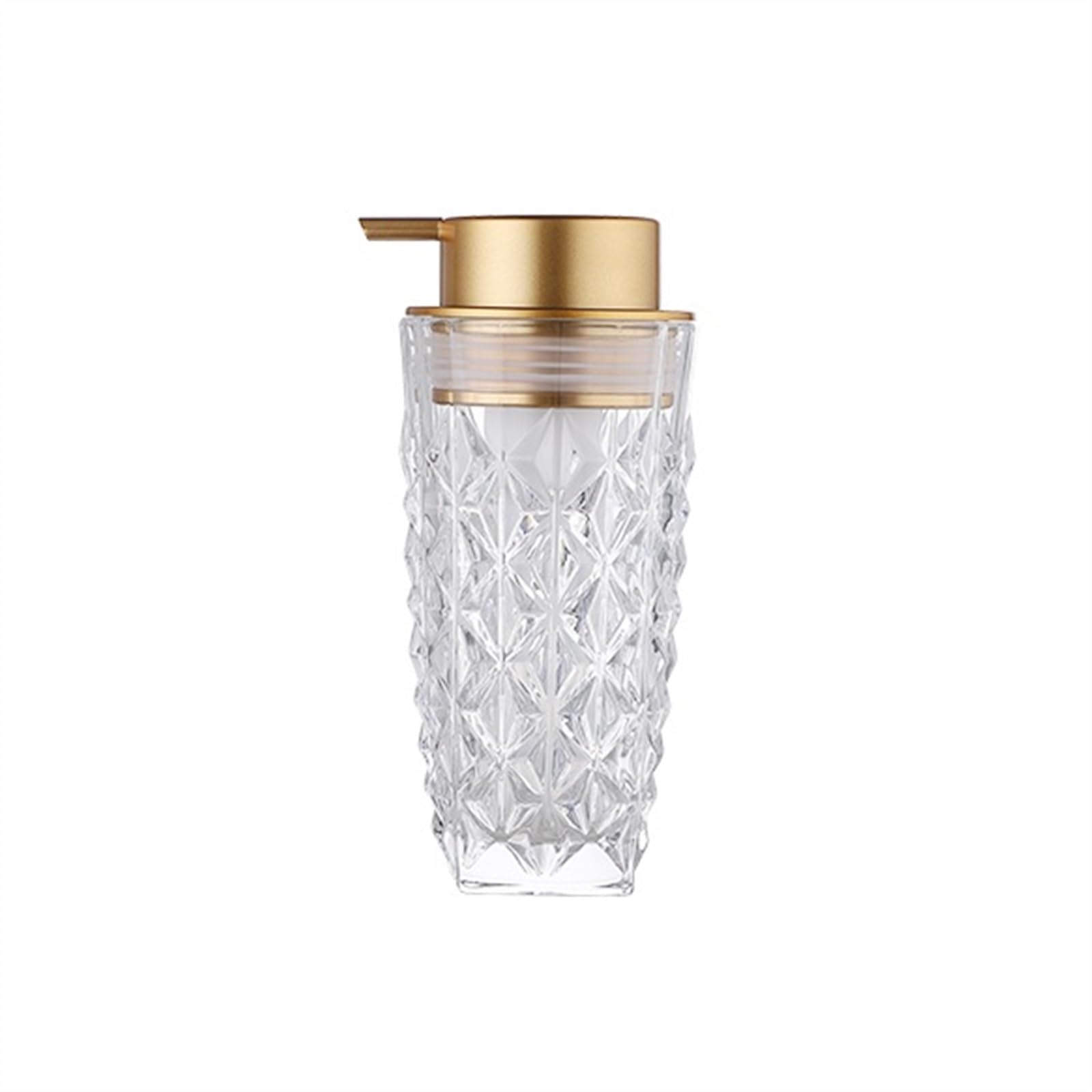 Soap Lotion Dispenser 280ml Gem Patterned Clear Glass Soap Dispenser with Pump, Refillable Hand Soap Dispenser for Kitchen, Premium Bathroom Soap Dispenser for Dish Soap, Lotion Liquid Bottle Dispense