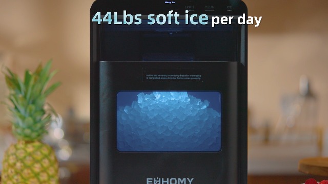Image of EUHOMY Nugget Ice Maker Countertop, 44Lbs /24H Sonic Ice Maker Machine, Self-Cleaning Pellet Ice Makers with Ice Scoop&Basket, Countertop Pebble Ice Maker for Home /Kitchen /Office