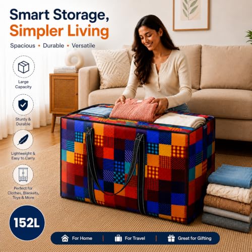 Image of Storite 4 Pack Printed Multi-Purpose Plastic Heavy Duty 152L Storage Bag