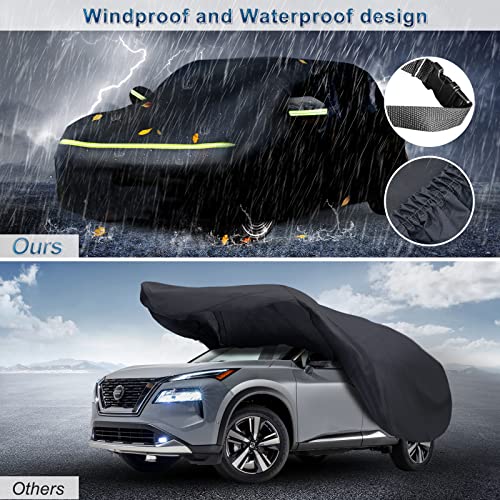 Image of SUV for Nissan Rogue 2008-2025 Full Car Cover Waterproof All Weather | Outdoor Car Covers with Zipper and Soft Cotton Lining Windproof Heavy Duty Protection Compatible with Nissan Rogue SUV