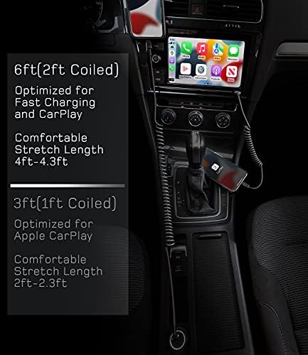 [Apple MFi Certified & CarPlay Compatible] USB-C to Lightning Cable(Note: USB C, not USB), dé Retractable Coiled Lightning Cable 1.8m, for iPhone 14 Pro Max/14 Pro/14/13/12/11/Xs/X/XR/iPad/AirPods Pro