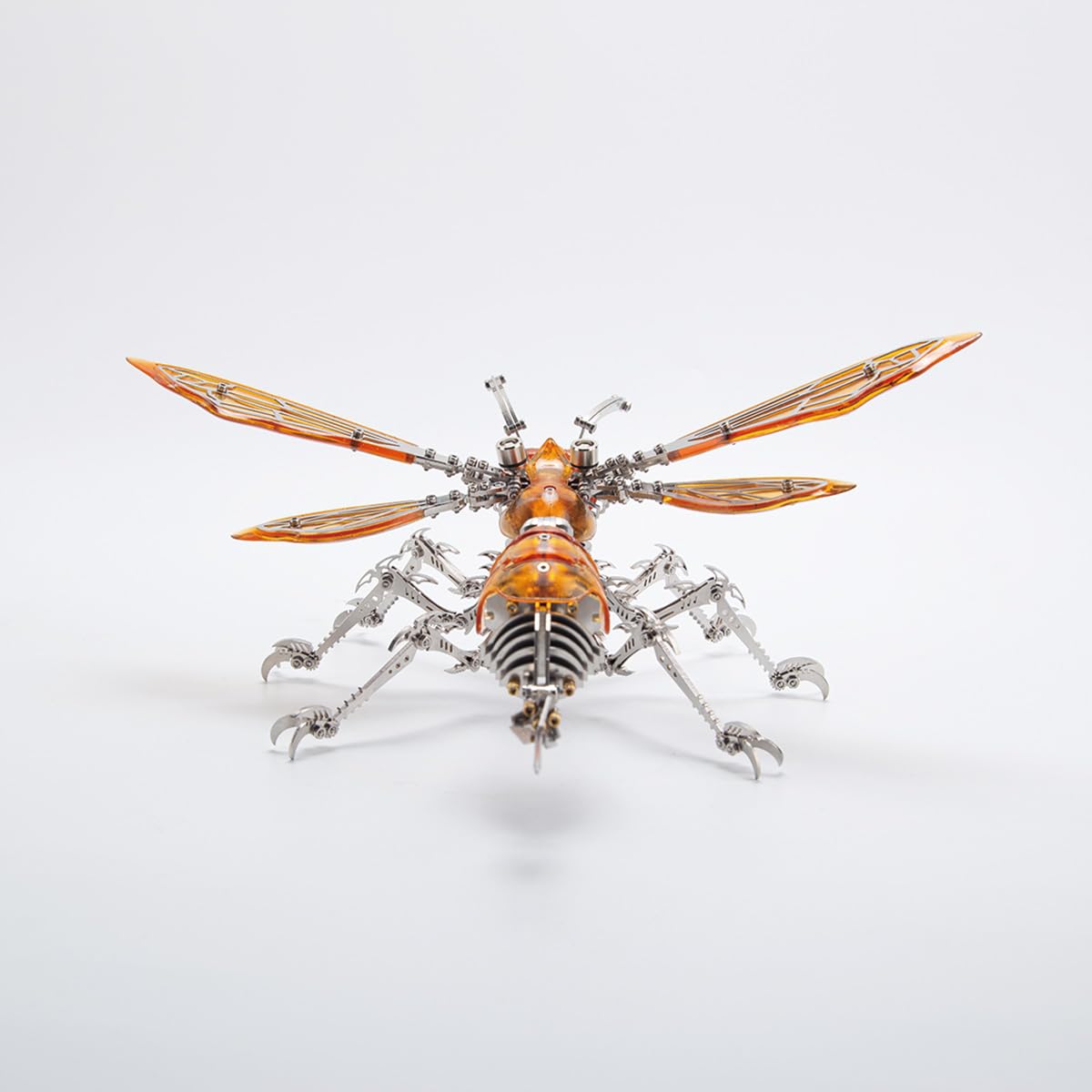 3D Metall Bausatz Mechanische Wespe mit LED-Beleuchtung, DIY Steampunk Insektenmodell, Geschenk für Modellbau-Hobbyisten (420+ Teile)
