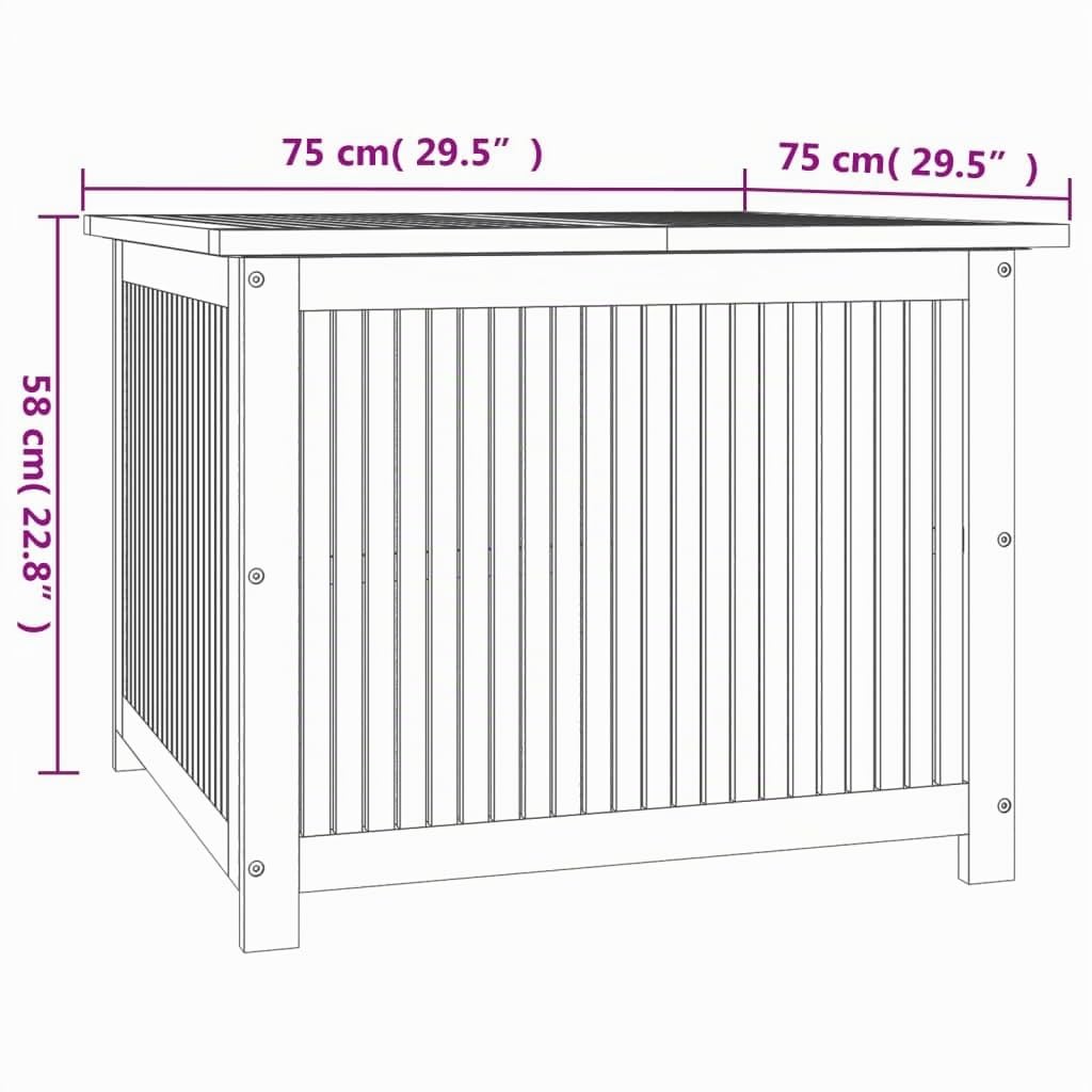 Gartenbox Holz Auflagenbox Holz wasserdicht Holztruhe mit Deckel Aufbewahrungsbox Auflagenbox Akazie Wetterfest-75 x 75 x 58 cm