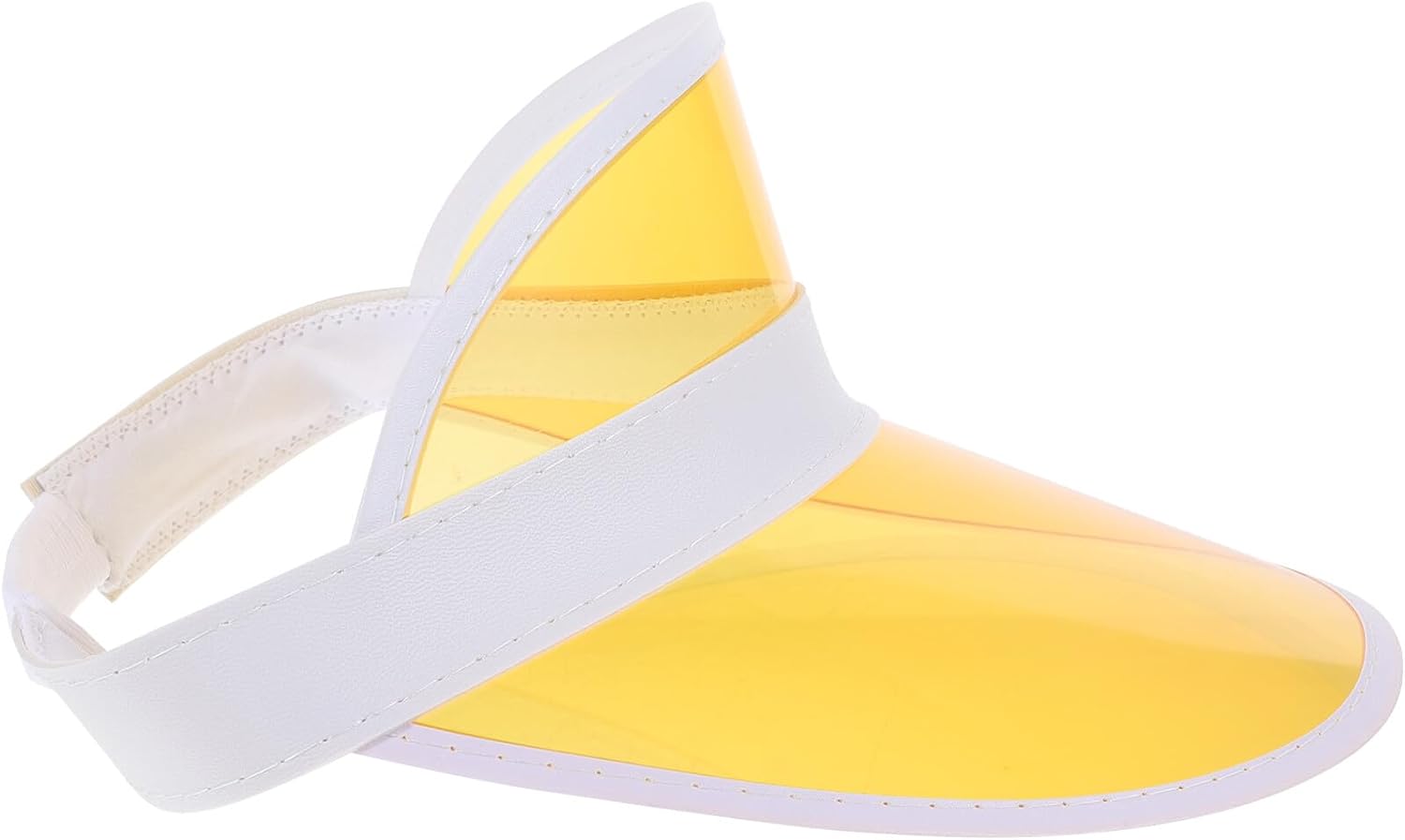 Plastic Sun Visor Hat Adjustable Sunshade Cap for Women Men Outdoor Sports Beach Sun Protection Yellow