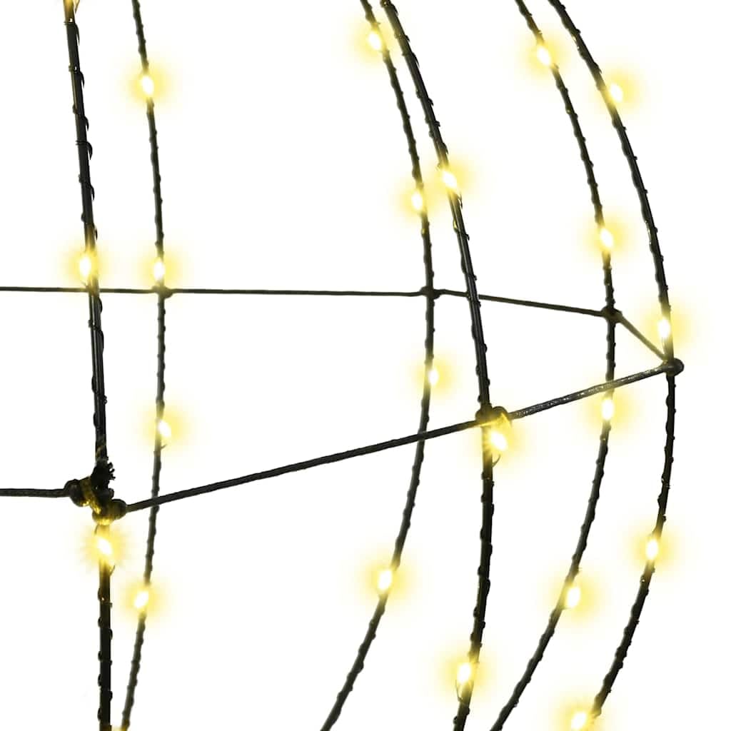 Palla con 192 LED in metallo, 2 pezzi, bianco caldo, 30 x 30 x 32 cm, alimentata tramite USB, decorazione per albero di Natale per interni ed esterni, decorazione natalizia