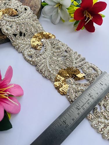 Dentelle vintage ornée or doux écharpe décorative de mariage unique