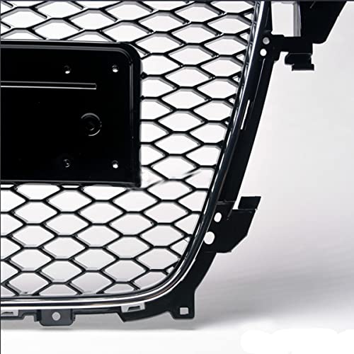 Hs Power Front Grill Cover Compatible With 2013-2016 Audi A4 S4 B8.5 | Glossy Black Rs Sport Honeycomb Mesh Style Front Bumper Grille Guard | Front Grille Mesh Guard #TOP5