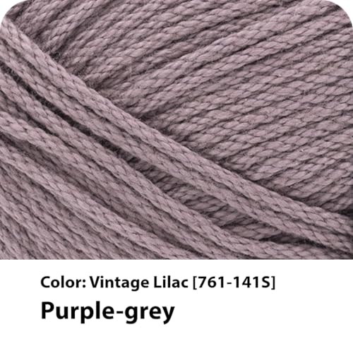 Image of Lion Brand Yarn, 24 /7 Cotton Mercerized Lightweight Yarn for Knitting, Crochet, and Crafts, Vintage Lilac, 1 Pack, 185 Yards of Natural Fiber for Breathable Tops, Durable Bags, Easy-Care Dish Cloths | Light Worsted 100% Mercerized Cotton Yarn for Crochet, Knitting, Craft, 185 Yards of Natural Fiber for Tees, Bags, Dishcloths