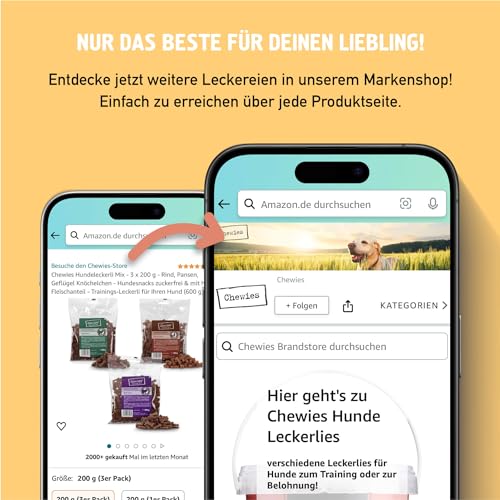 Chewies Trainingshappen Huhn - Monoprotein Snack für Hunde - 300 g - getreidefrei & zuckerfrei - Softe Leckerlies fürs Hundetraining - hypoallergen