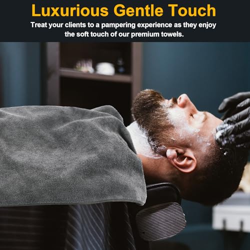 Image of UNIMADE Salon Towels 24 Pack, Super Soft Microfiber Gym Towels, Highly Absorbent Hair-Drying Cloth for Gym, Bath, Spa Use and Home Beauty Care - Grey (16x29 inch)