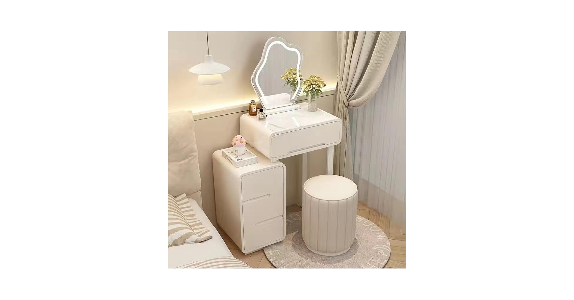 Amazon｜ワンルームや1Kドレッサー テーブル 化粧台 ドレッサー