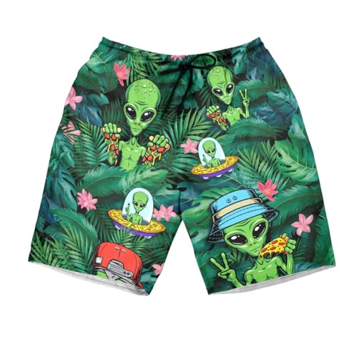 Funny Colorful Hawaiian Shorts Men Blue Mens Shorts Pattern Shorts for Men Swim Trunks - Main Image