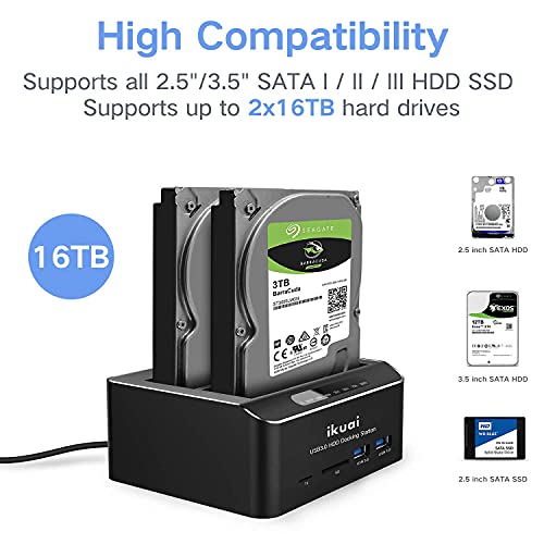 RSHTECH carcasa USB 3.0 a SATA para disco 3.5 pulg + Dock miniatura 7
