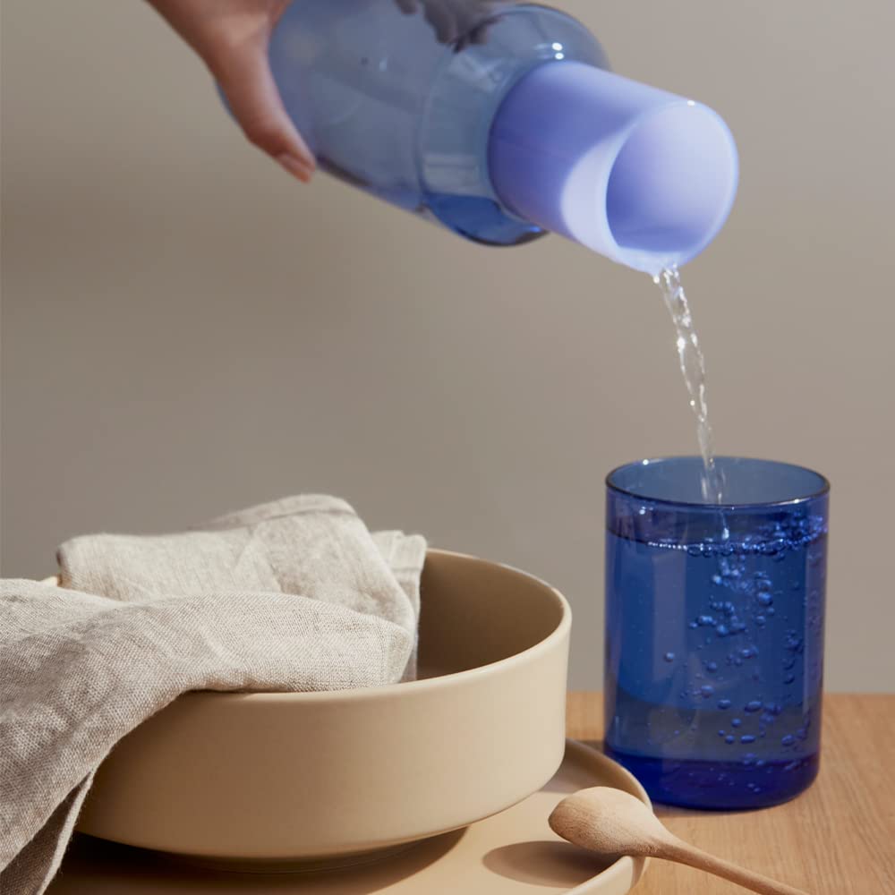Design Letters Jarra de cristal con tapa, 1 L, jarra de agua, jarra de borosilicato, jarra de agua con tapa, apta para lavavajillas, jarra de cristal, jarra de té helado para bebidas caseras té helado