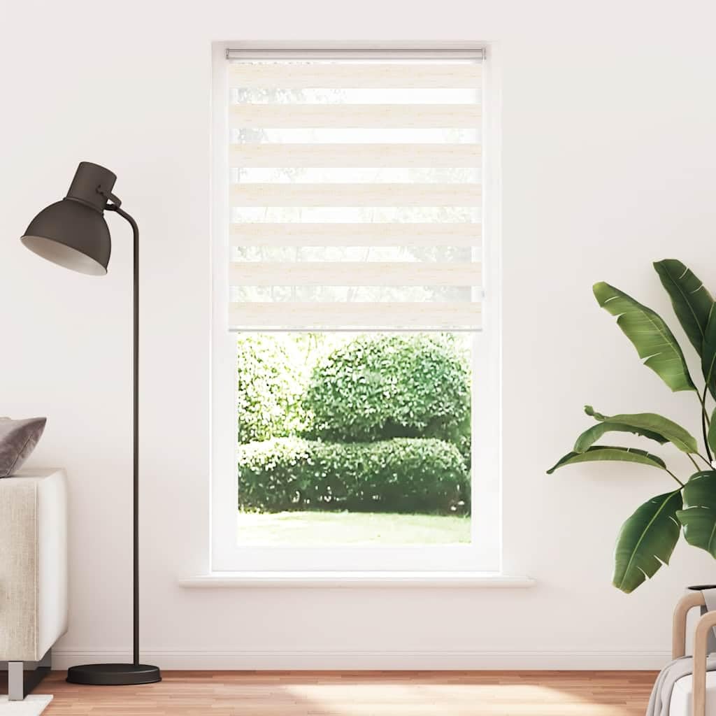 Store Jour Nuit 100x200cm, Store Enrouleur Zèbre Beige Marbré en Polyester, Rideau Tamisant et Occultant pour Salon et Chambre, Montage avec ou sans Perçage, Tissu 95,9 cm