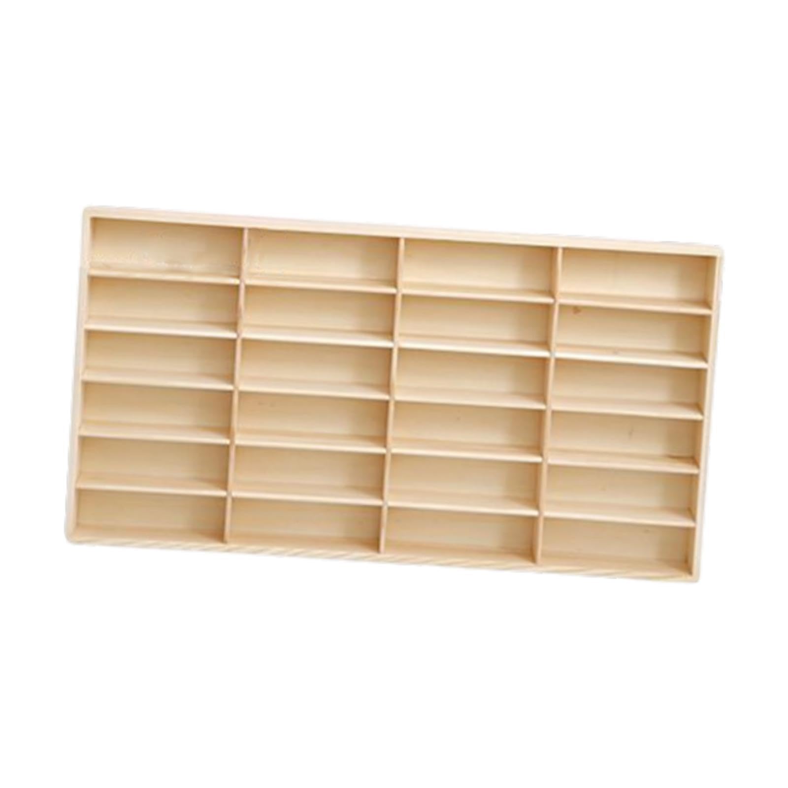 YIXANNX Wooden Showcase Wooden Storage Divider Box For Home Craft Various Display Options Craft Item Organization Solutions 164 Display Cases Car Toy, 24 Grid