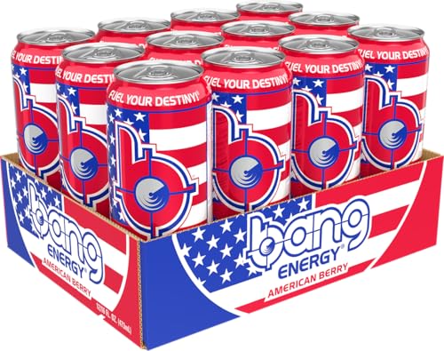 Image of Bang Energy American Berry, Sugar-Free Energy Drink, 16-Ounce (Pack of 12)