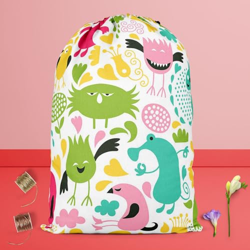 Image of ArtzFolio Monsters | Reusable Sack Bag | Bag for Gym, Storage, Vegetable & Travel