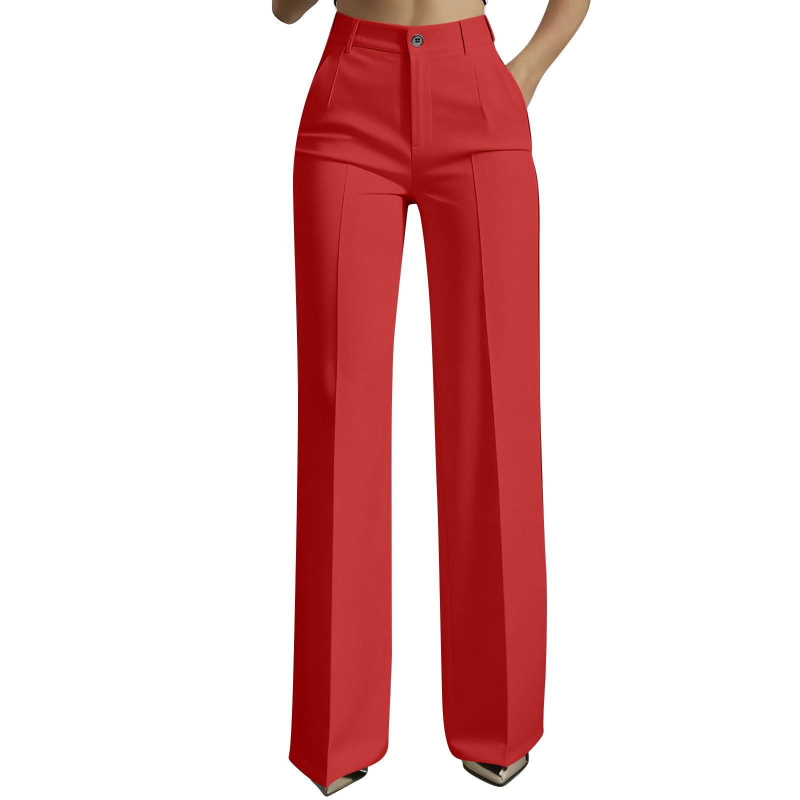 Dress Pants for Women Trendy 2026 High Waist Stretchy Work Pants Business Casual Straight Leg Trousers with Pockets — view 22