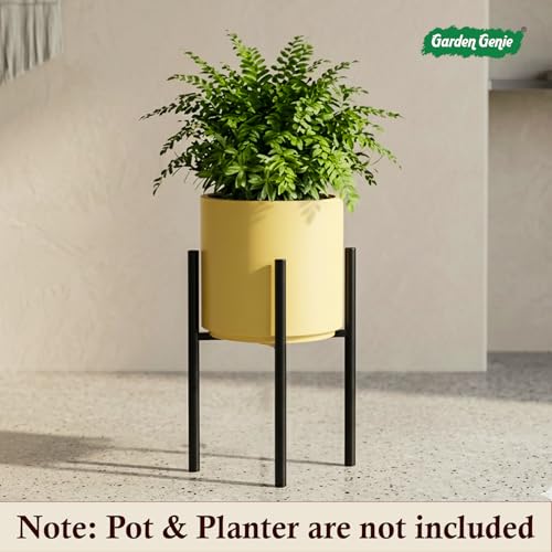 Image of Garden Genie 3 Leg Metal Plant Stand | Heavy Duty Iron Planter Stand for Indoor & Outdoor | Flower Pot Stand for Balcony, Living Room & Garden, Black