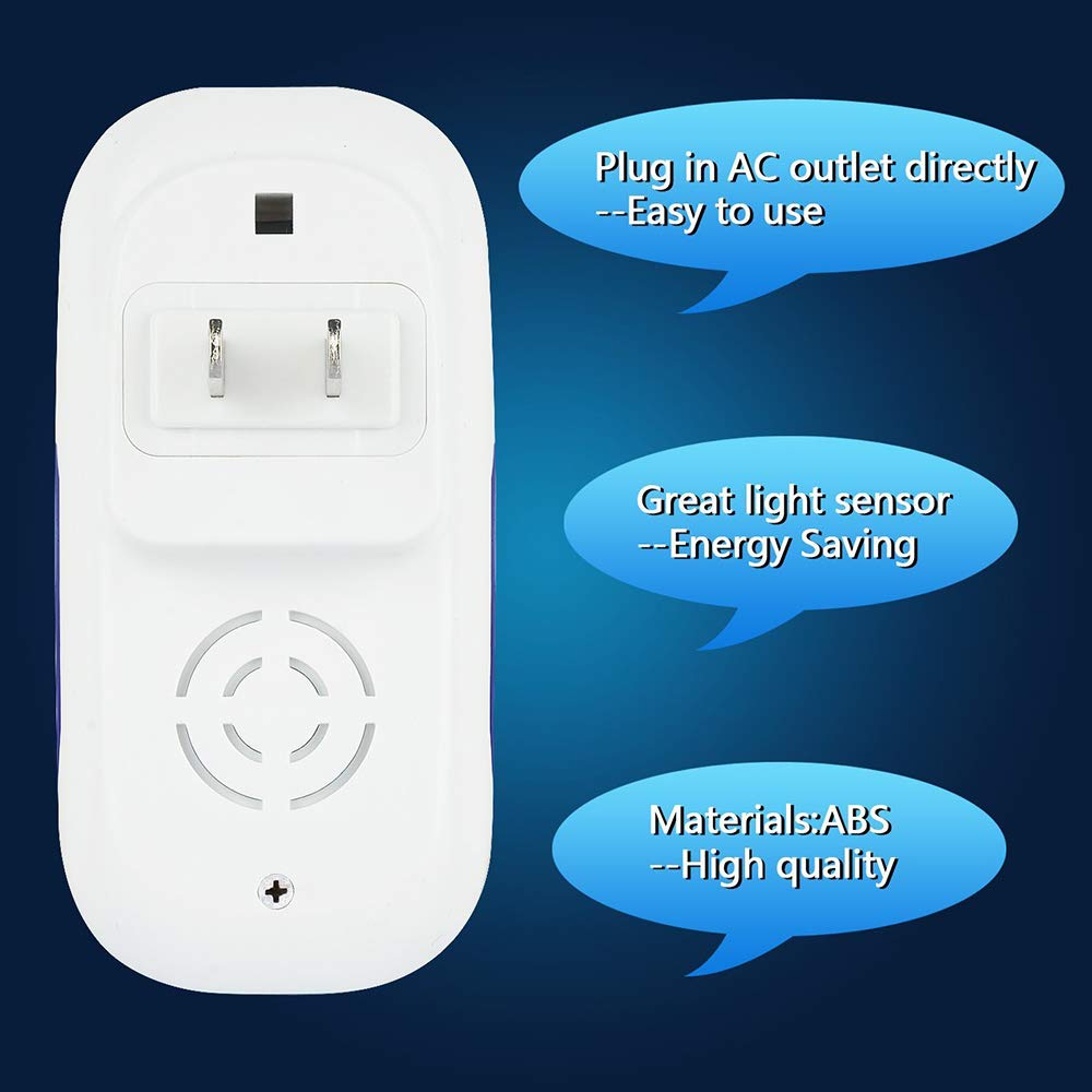 Luce del sensore di Movimento, degli Stati Uniti Socket Plug-in Night Lights, LED Bianco Caldo, di Ottimo rendimento, Lampada per i Bambini, i Bambini, disimpegno, Bagno, Scale (2 Pezzi)