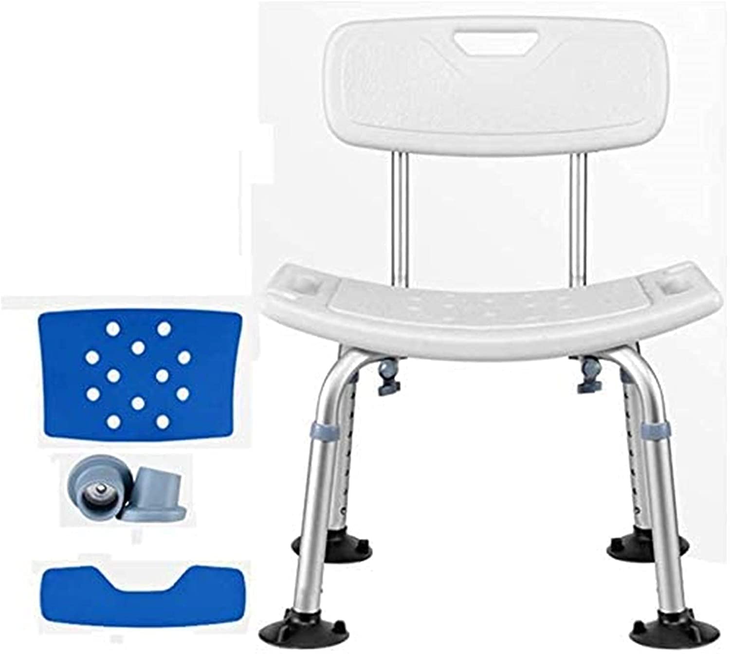 Chaise de douche antidérapante avec dossier et hauteur réglable