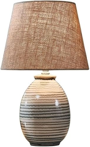 DFAEEKIYO Bedroom Bedside Table Lamp Fabric Ceramic Living Modern Creative Cream Style Night Light Room Porch Atmosphere Desktop