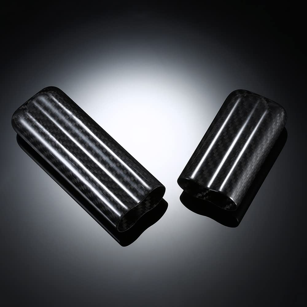 HUIOP Custodia per sigari in Fibra di Carbonio Nero, Supporto per tubo di immagazzinaggio per sigari leggero, umidificatore di sigari fino a 57 sigari calibro ad anello