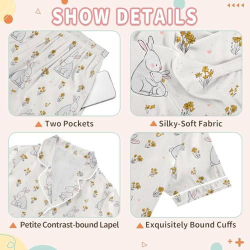 Satin Pajamas Button Down Animals Print 2 Piece Set Cozy Silk Sleepwear Summer Loungewear3