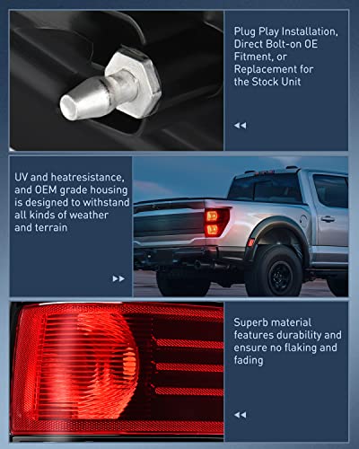 Image of Nilight Taillight Assembly for 2009-2014 Ford F150 Driver&Passenger Side