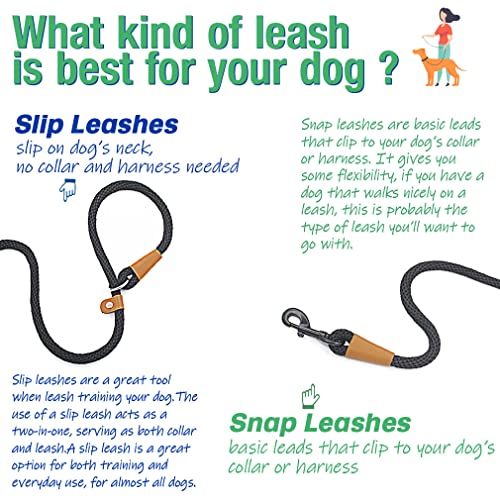 lynxking Dog Leash Slip Rope Lead Leash Strong Heavy Duty Braided Rope No Pull Training Lead Leashes for Medium Large and Small Dogs - Image 4