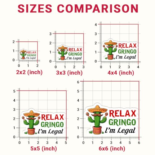 Image of 3Pcs Relax Gringo Im Legal Sticker, Relax Gringo I'm Legal Sticker for Car, Relax Gringo Calcomanias De Mexico Funny Immigrant Calcomanias Mexico Mexican Cactus Stickers for Truck Car Helmet (G4)