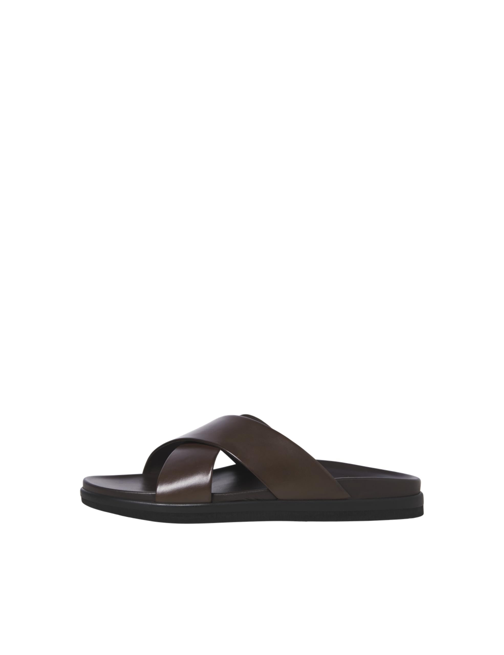 Jack & Jones Slippers van leer met gestructureerde zool, model 'VERONA' in zwart online kopen | P&C
